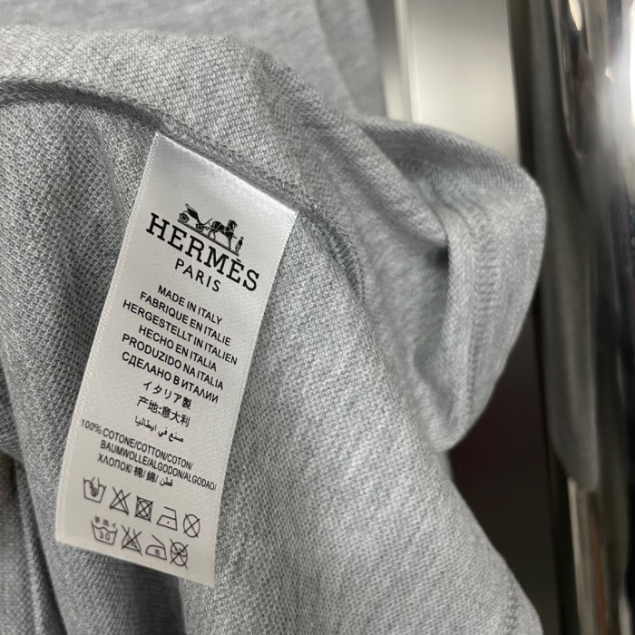 【限定】エルメス n級品 2024新作ポケットレザー半袖Tシャツ