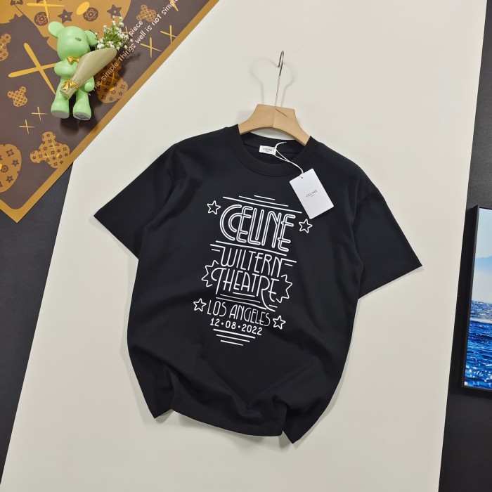 大人気 セリーヌ コピー 24 ss夏の新作シリーズシンプルアルファベットロゴプリント半袖Tシャツ2色