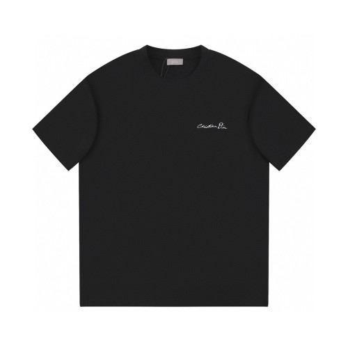 入手困難 ディオール コピーおすすめ 2024 SS春夏新作ロゴ刺繍工芸ラウンドネック半袖Tシャツ