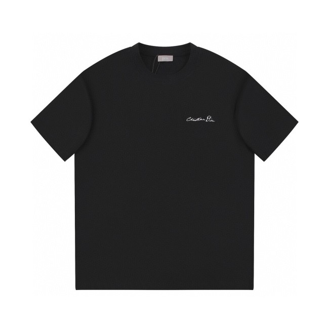 入手困難 ディオール コピーおすすめ 2024 SS春夏新作ロゴ刺繍工芸ラウンドネック半袖Tシャツ