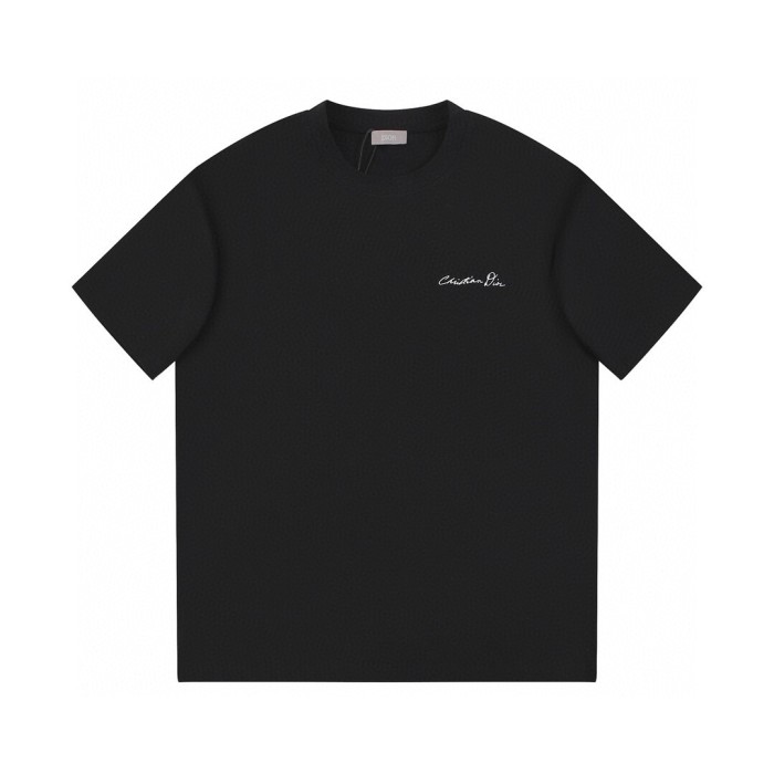入手困難 ディオール コピーおすすめ 2024 SS春夏新作ロゴ刺繍工芸ラウンドネック半袖Tシャツ