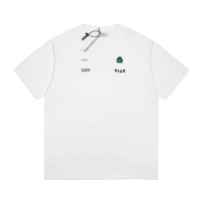 ★超人気 ディオール 偽物通販 定番ポケット龍人丸首半袖Tシャツ