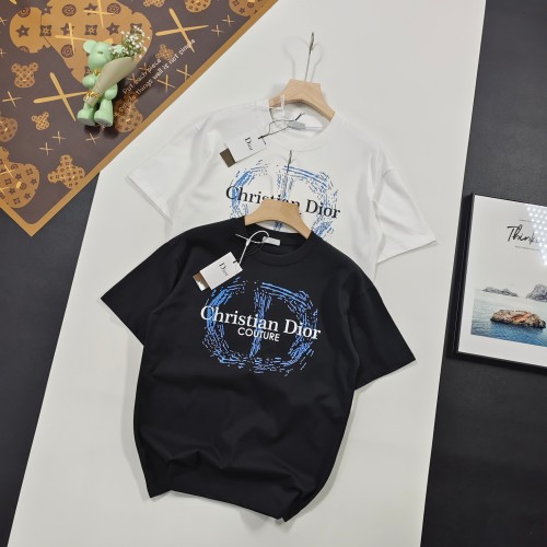 新作 ディオール コピーおすすめ 半袖Tシャツシンプルロゴアルファベットプリント男女同型2色