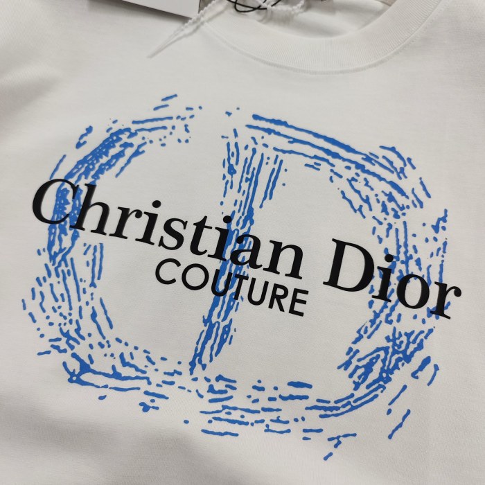 新作 ディオール コピーおすすめ 半袖Tシャツシンプルロゴアルファベットプリント男女同型2色