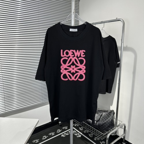 一目惚れ♪ ロエベ コピー カスタムクラシックネオン大ロゴ立体刺繍半袖Tシャツ