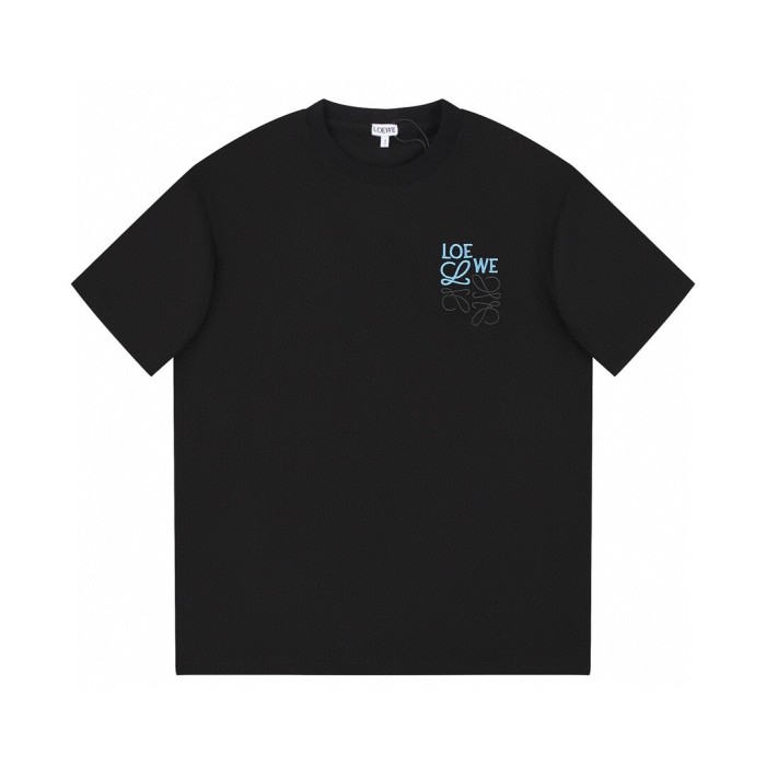 日本未入荷 ロエベ n級品 刺繍ズレロゴ刺繍オールインワン丸首半袖Tシャツ