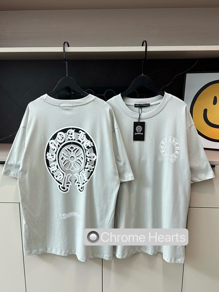 新作 クロムハーツ n級品 ブルーグレーのミラージュプリントTシャツ