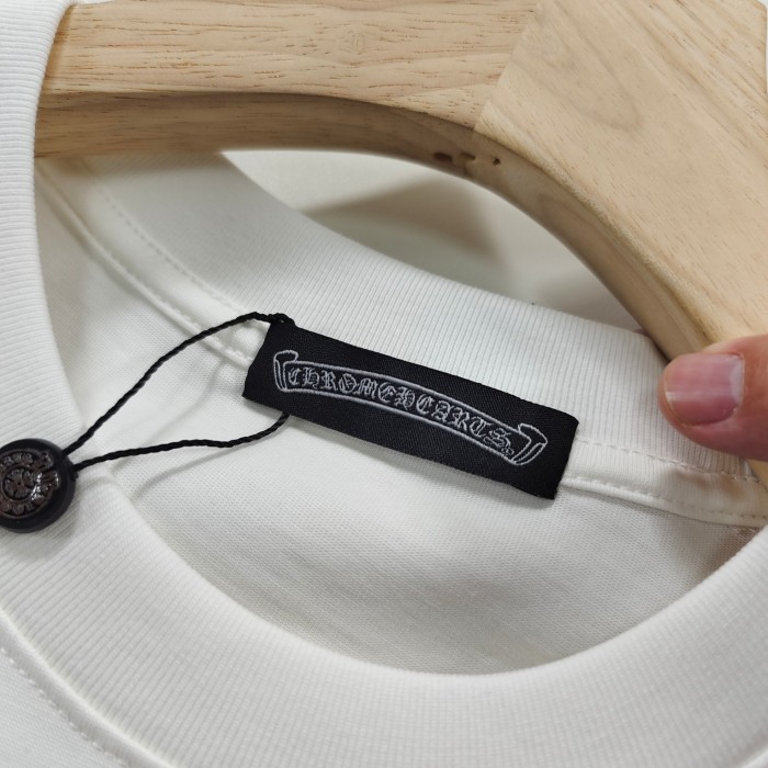 超話題! クロムハーツ 偽物通販 夏の新作クロス刺繍カジュアル丸首半袖Tシャツ2色