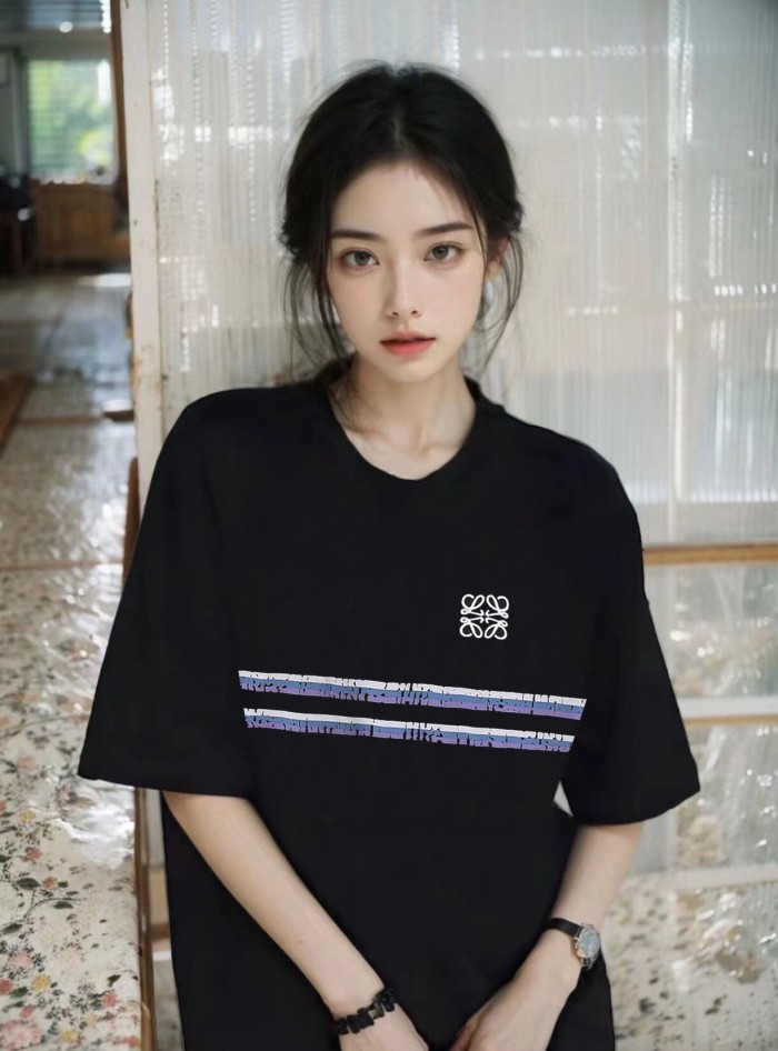 超奇跡の入荷☆ ロエベ 偽物通販 刺繍オールインワンネック半袖Tシャツ