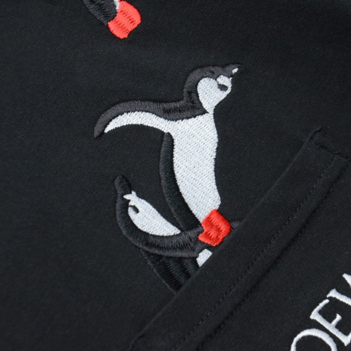 新作 ロエベ 激安偽物 ペンギン刺繍カジュアルラウンドネック半袖Tシャツ