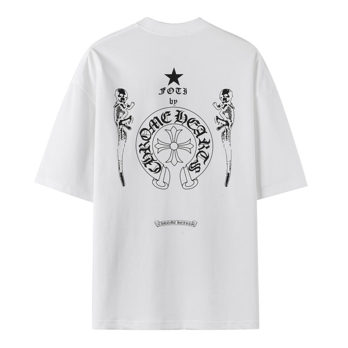 累積売上総額第１位！クロムハーツ 激安偽物 2024新型スカルヘッドレトロ半袖Tシャツ