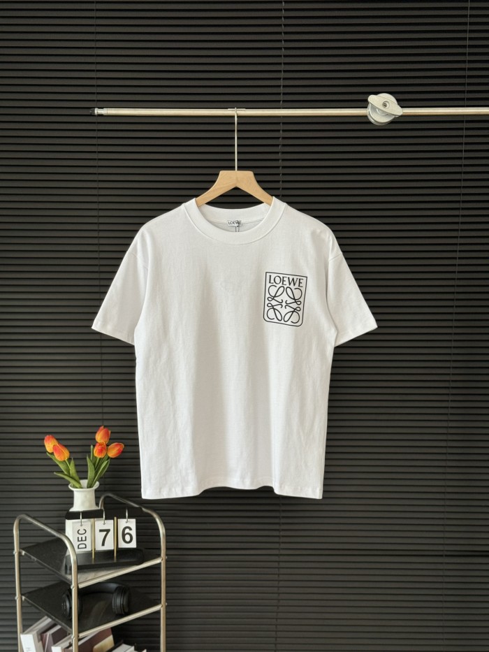 使い勝手良し ロエベ コピーおすすめ 夏のポケットロゴ柄刺繍カップル半袖Tシャツ2色