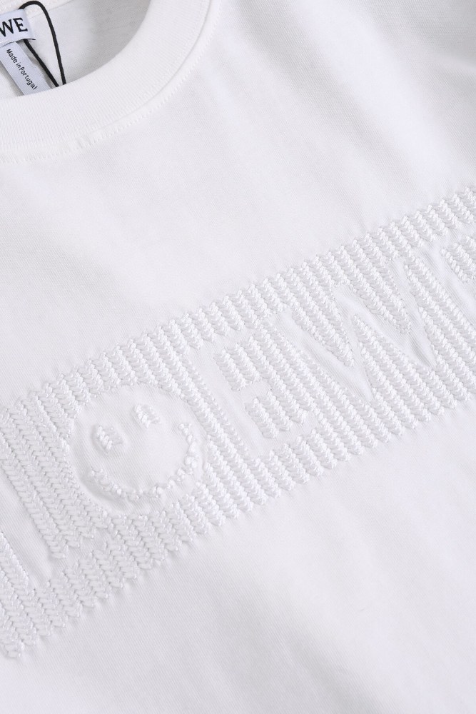 一目惚れ♪ ロエベ スーパーコピー 刺繍オールインワンネック半袖Tシャツ