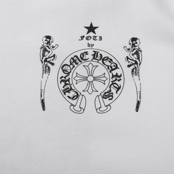 累積売上総額第１位！クロムハーツ 激安偽物 2024新型スカルヘッドレトロ半袖Tシャツ