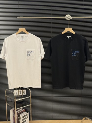 累積売上総額第１位！ロエベ 偽物通販 夏の新作ポケット刺繍カップル半袖Tシャツ2色