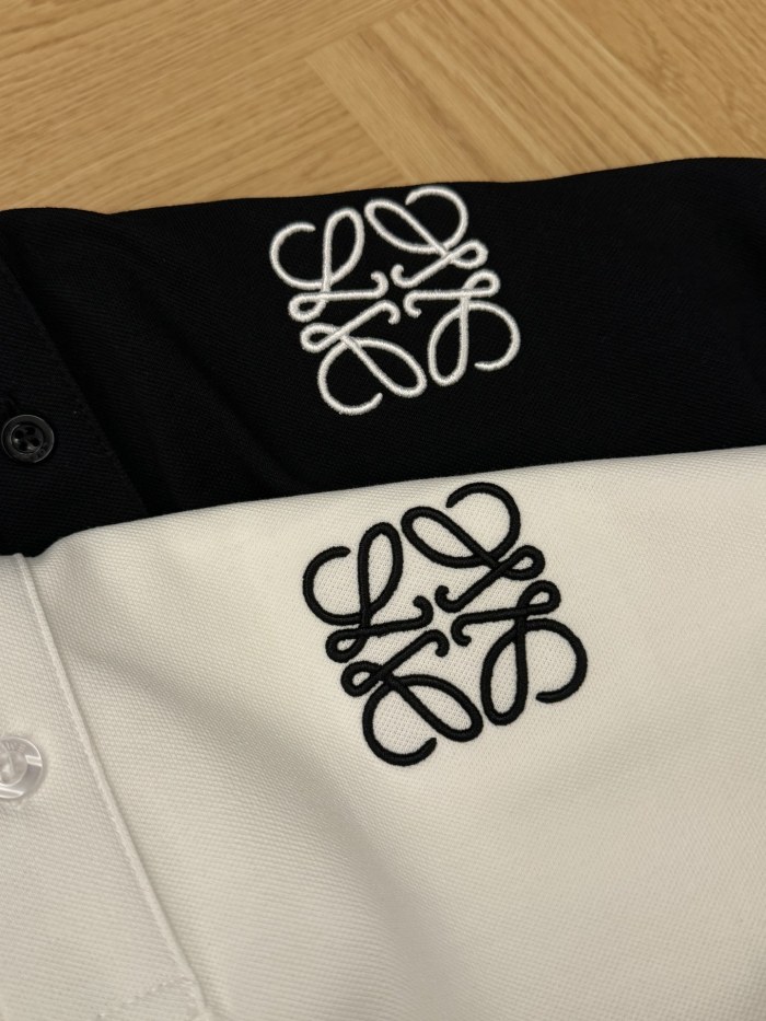 稀少 ロエベ 激安通販 ロゴ刺繍プリントPOLOカップル半袖2色