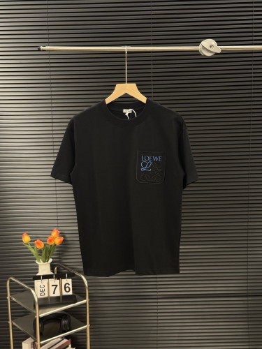 累積売上総額第１位！ロエベ 偽物通販 夏の新作ポケット刺繍カップル半袖Tシャツ2色