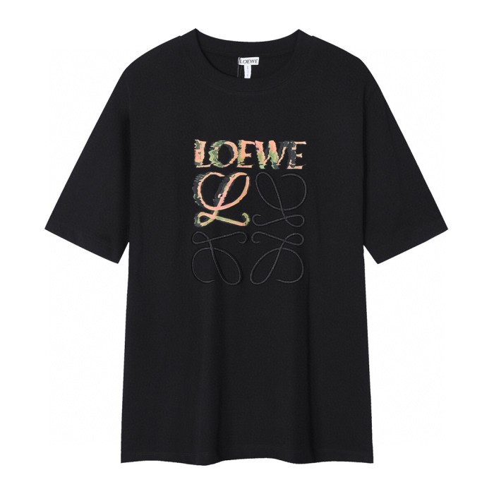 累積売上総額第１位！ロエベ 激安通販 刺繍ロゴのオールインワン半袖Tシャツ
