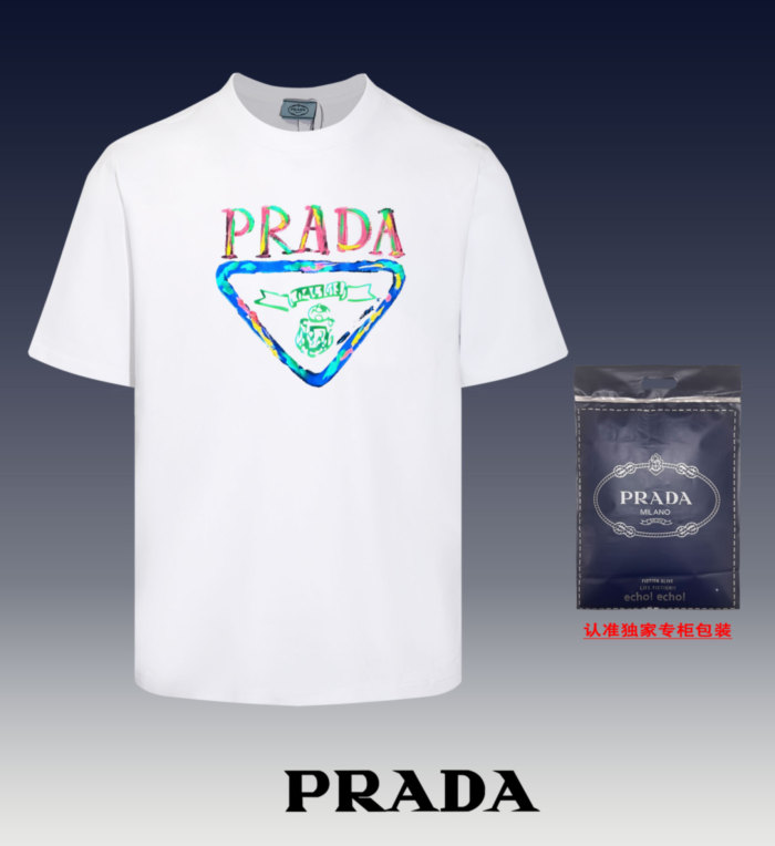 累積売上総額第１位！ プラダ 激安通販 2024新型丸首半袖Tシャツの色