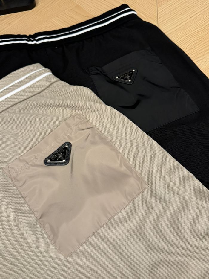 ★超人気 プラダ 激安偽物トップエディション夏のシンプルバックポケット三角ロゴペアルックショーツ2色