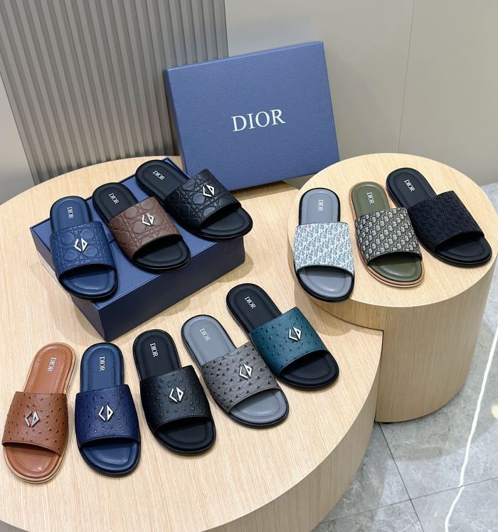 入手困難 ディオール n級品 男性用本革スリッパ