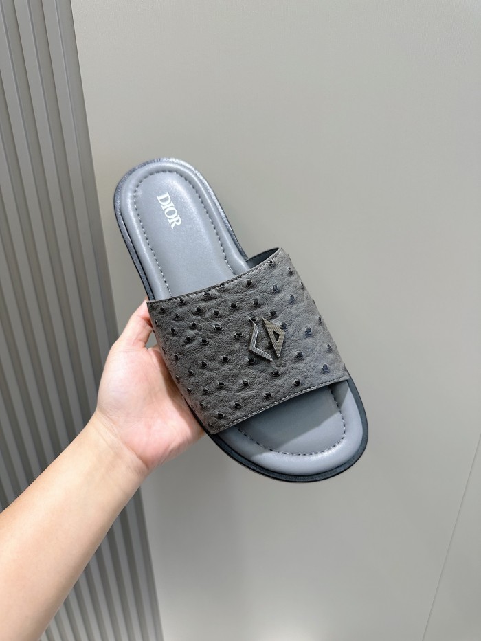 使い勝手良し ディオール 激安通販 男性用本革スリッパ