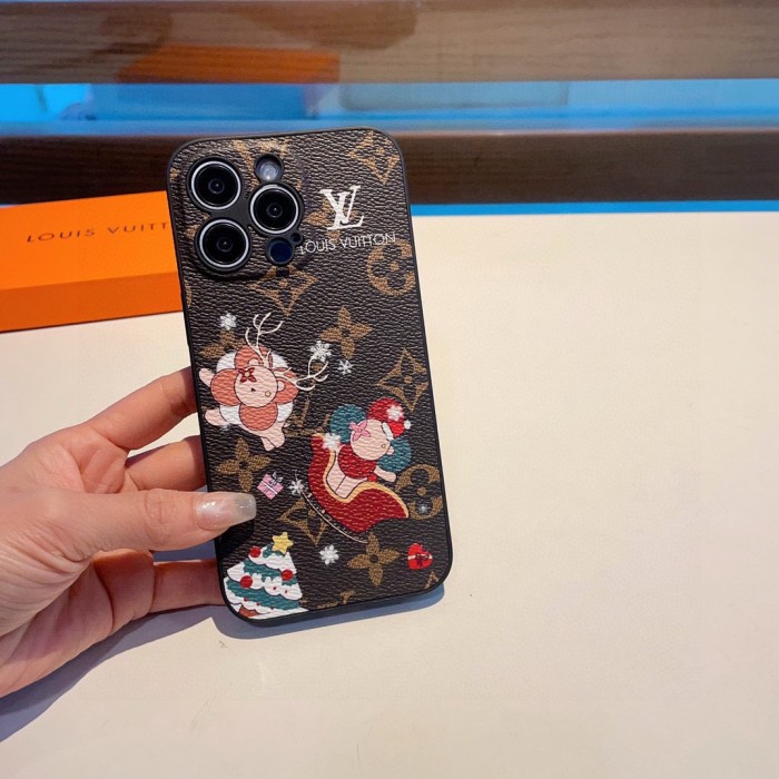 【話題商品！】ルイヴィトン 偽物通販 LV携帯ケースクリスマスシリーズ縁取り皮質精孔携帯ケース