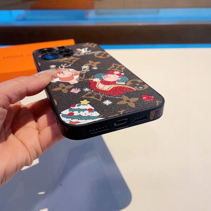 【話題商品！】ルイヴィトン 偽物通販 LV携帯ケースクリスマスシリーズ縁取り皮質精孔携帯ケース