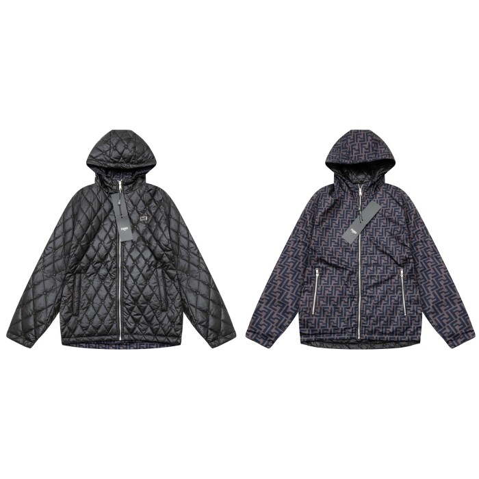 超話題! フェンディ n級品 24新作秋冬セイコージャカード刺繍厚手綿入れパーカー男女同型