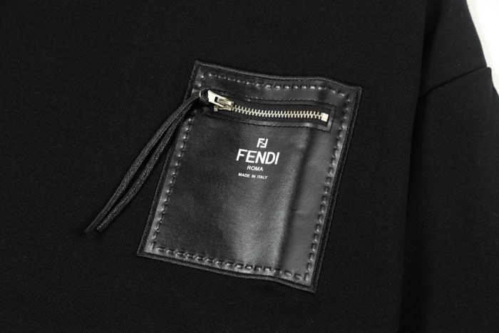 超奇跡の入荷☆ フェンディ 激安通販 ジップスキンポケットアルファベットLOGOプリント丸首衛衣