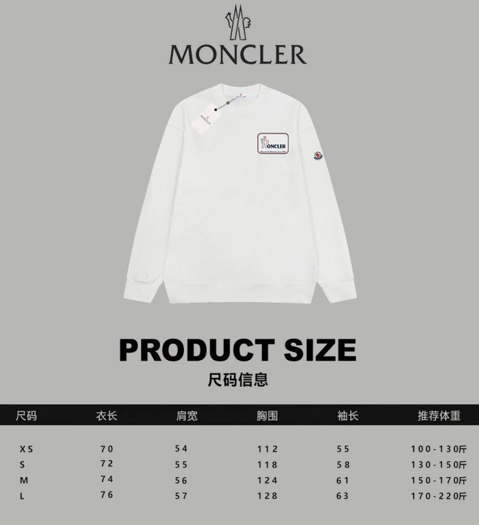 【話題商品！】モンクレール 激安偽物 前後表示アルファベット袖古典布刺繍小標識長袖衛衣