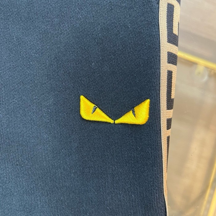 高品質 フェンディ スーパーコピー 24新作刺繍モンスターアイ両側リボンロゴアルファベットパンツ