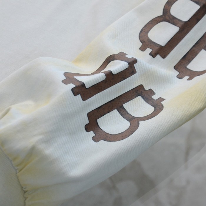 【話題商品！】バレンシアガ 激安通販 水洗いダブルB長袖パーカーTシャツ