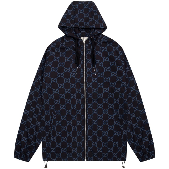 追跡付 グッチ 偽物通販 フルプリントダブルGキャップジップジャケット