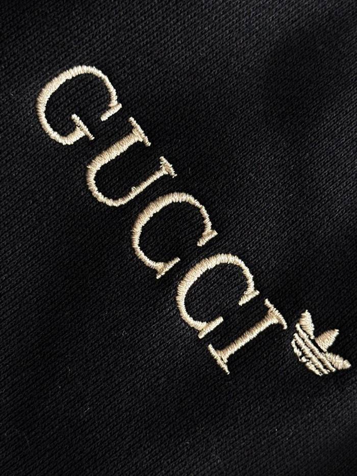新作 グッチ 偽物通販 2024秋冬新作クローバーロゴ刺繍三条鉄棒ストレートパンツメンズ衛ズボン