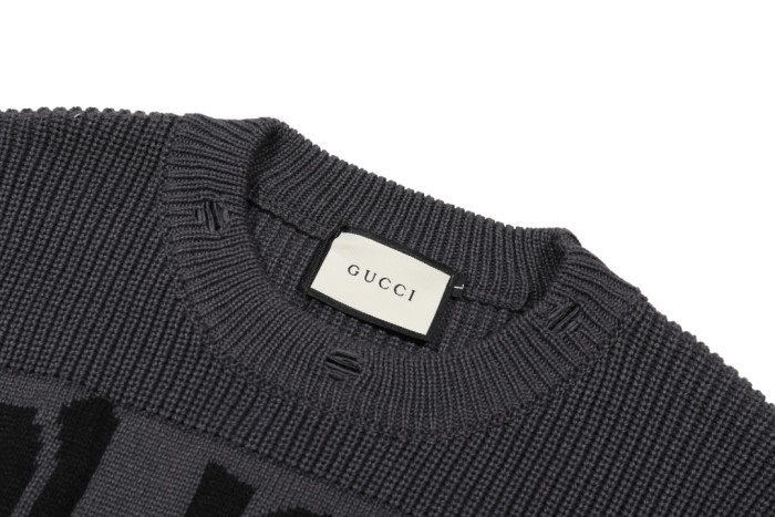 超奇跡の入荷☆ グッチ 激安偽物 前後アルファベットロゴラウンドネックウールニットセーター