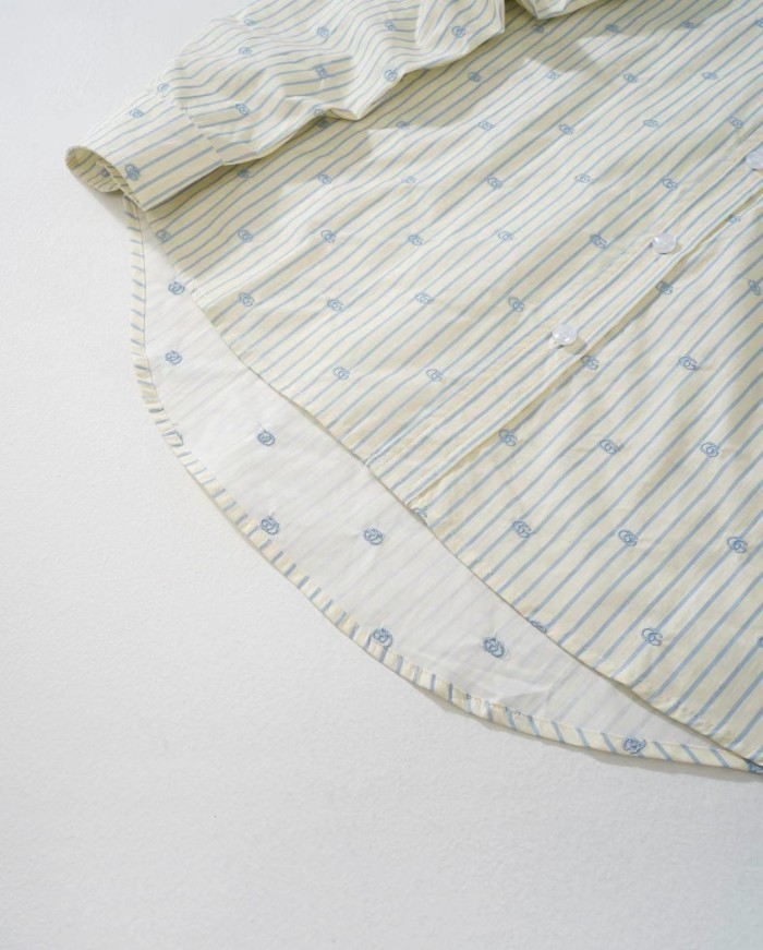 日本未入荷 グッチ スーパーコピー ss 24早秋新作ハイエンド刺繍プリントシャツ