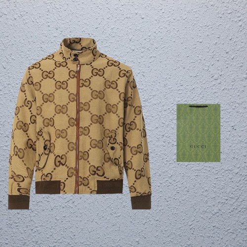 追跡付 グッチ 激安偽物 満印ジャカード野球服コート