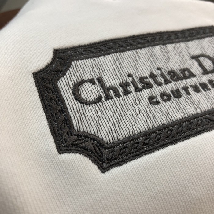 追跡付 ディオール 偽物通販刺繍ロゴラウンドネックパーカー