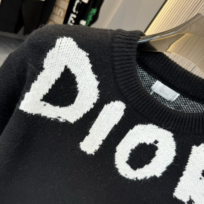 ★超人気 ディオール 偽物通販 ジャカードアルファベットタオル刺繍ヘッダー丸首セーター