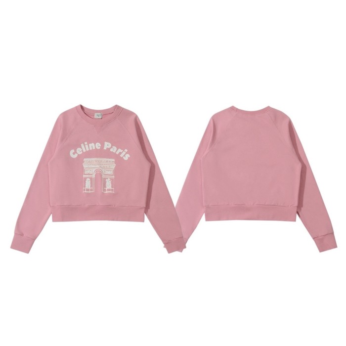 超奇跡の入荷☆ セリーヌ n級品 24 ssイニシャルロゴプリントショート丈丸首衛衣