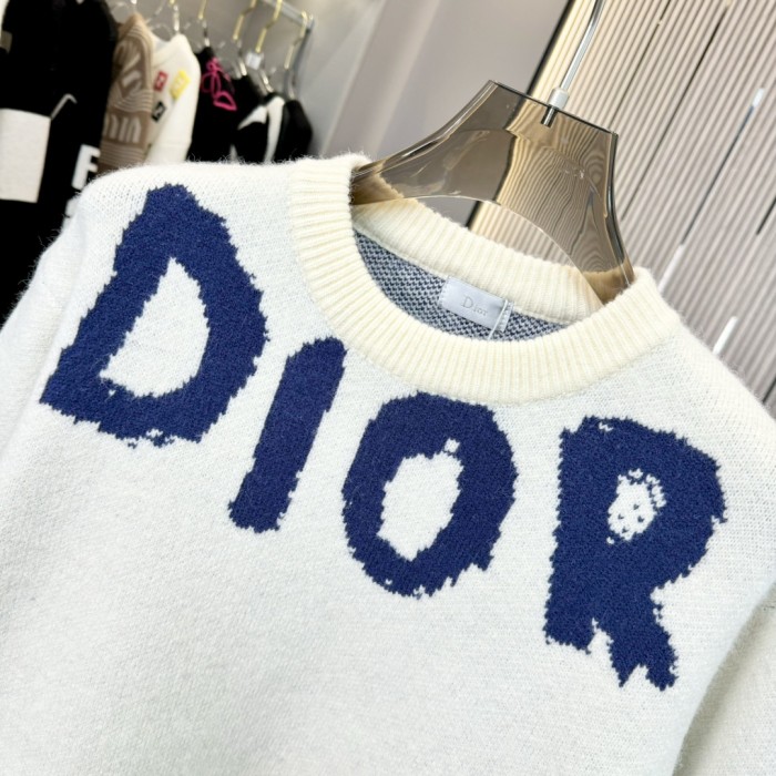 稀少 ディオール コピー ジャカードアルファベットタオル刺繍ヘッダー丸首セーター