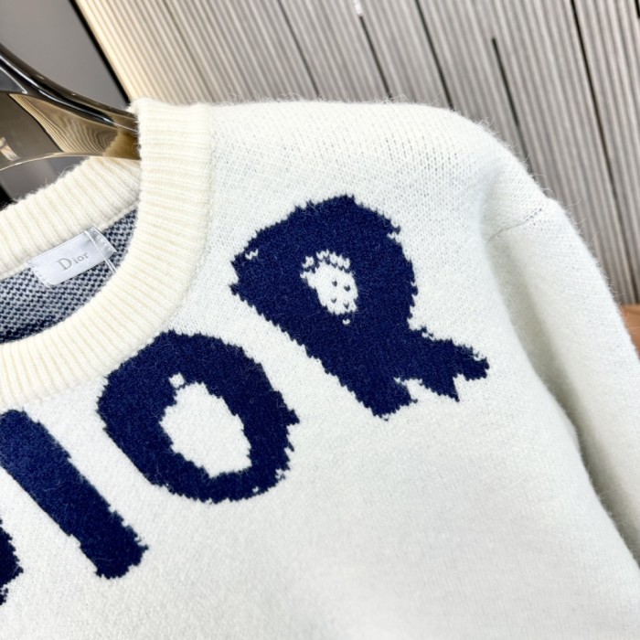 稀少 ディオール コピー ジャカードアルファベットタオル刺繍ヘッダー丸首セーター