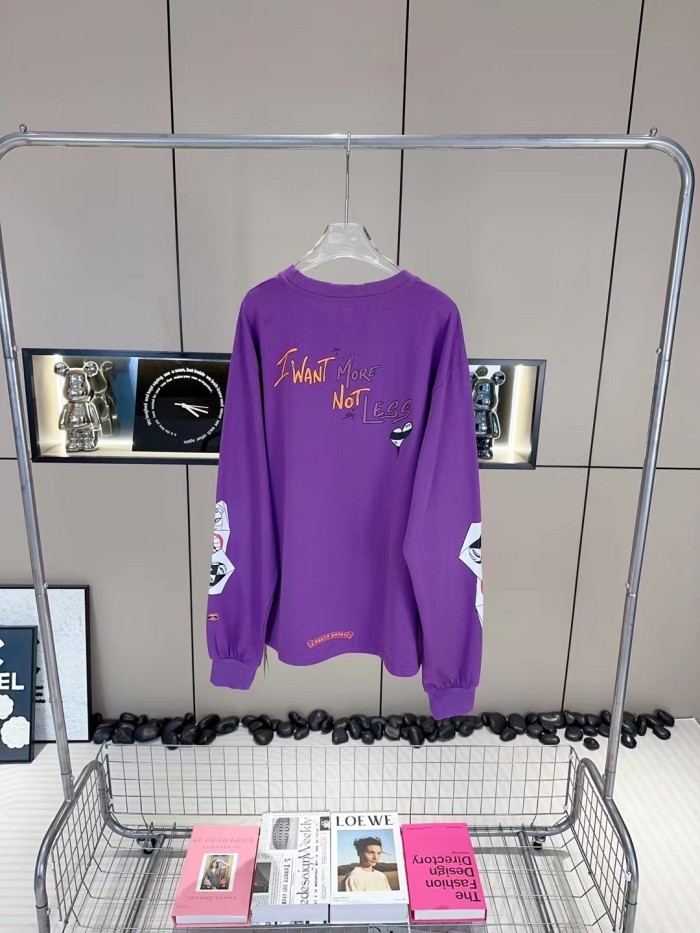 使い勝手良し クロムハーツ コピー 24 ss新作クロウプリント長袖Tシャツ