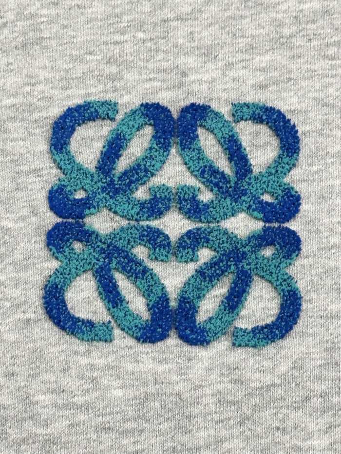 【話題商品！】ロエベ n級品 2024秋冬新作胸と後ろの立体植毛歯ブラシ刺繍420 g毛輪純綿衛衣ファスナーコート
