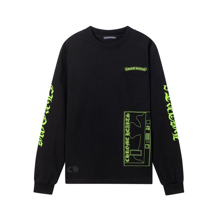 累積売上総額第１位！クロムハーツ n級品 丸首水洗プリント長袖Tシャツ