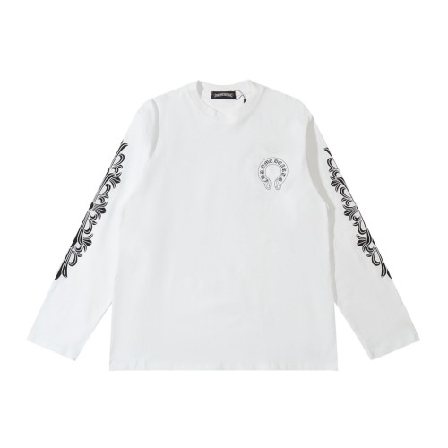 超話題! クロムハーツ 偽物通販 背馬蹄サンスクリットプリントカップル長袖Tシャツ