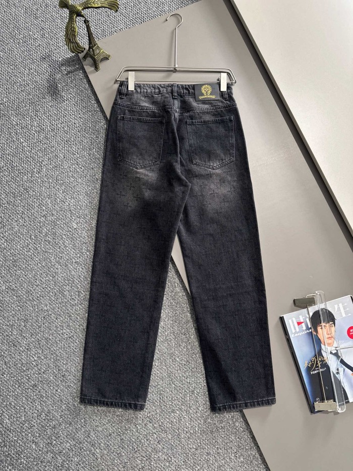 日本未入荷 クロムハーツ 偽物通販 2024秋の定番ジーンズストレートロングパンツ