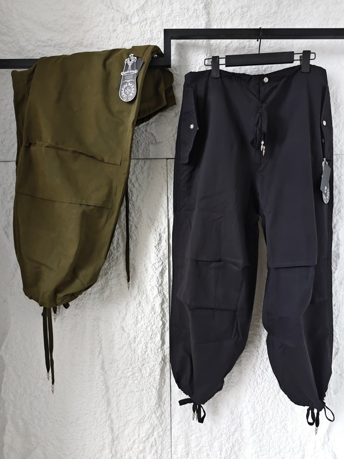 ★超人気 クロムハーツ スーパーコピー 銀ボタン傘兵工装ワイド脚束ねカジュアル長ズボン2色