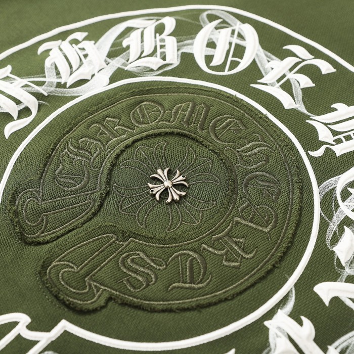 大人気 クロムハーツ n級品 刺繍印刷布貼付多技術複合保温綿緩連帽衛衣